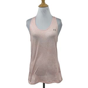Under Armour Tank Top Women S Small Pink White HeatGear Mesh Racerback Flat Lock